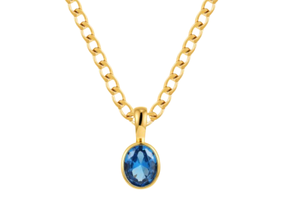 18K Spectrum Ice Gem Cuban Link Gold Necklace
