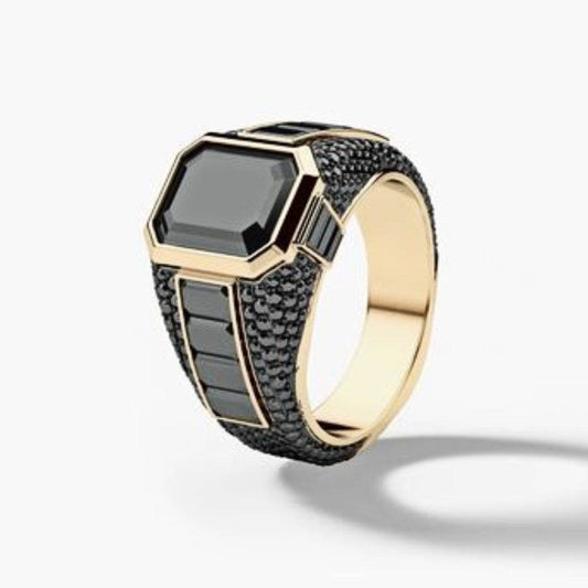 Men's Eclipse Onyx + Gold Ring - Subtle Shine Jewelry Co.