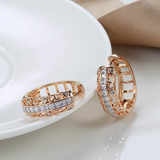 Rosé Glow – Gold-Plated Micro Rose Gold Earrings - Subtle Shine Jewelry Co.