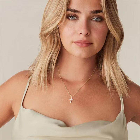 Modern Cross Necklace - Subtle Shine Jewelry Co.