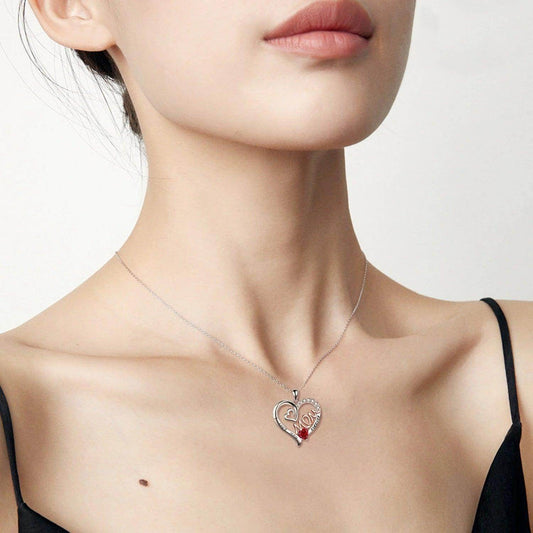 925 Sterling Silver Heart Mother's Day/Birthday Necklace - Subtle Shine Jewelry Co.