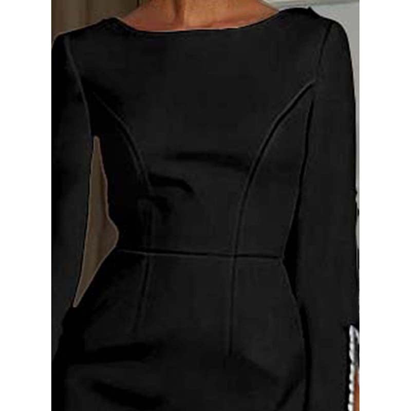 Sophisticated Pearl Accent Midi Dress