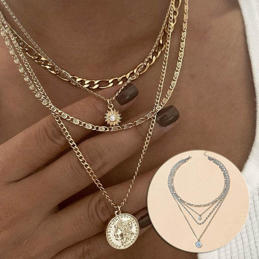 Chunky Layered Charm Necklace - Subtle Shine Jewelry Co.