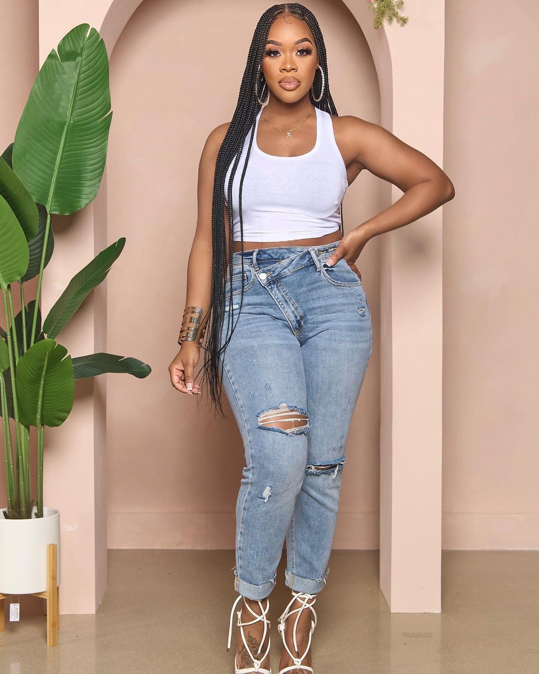 Cool Diagonal Zipper Jeans