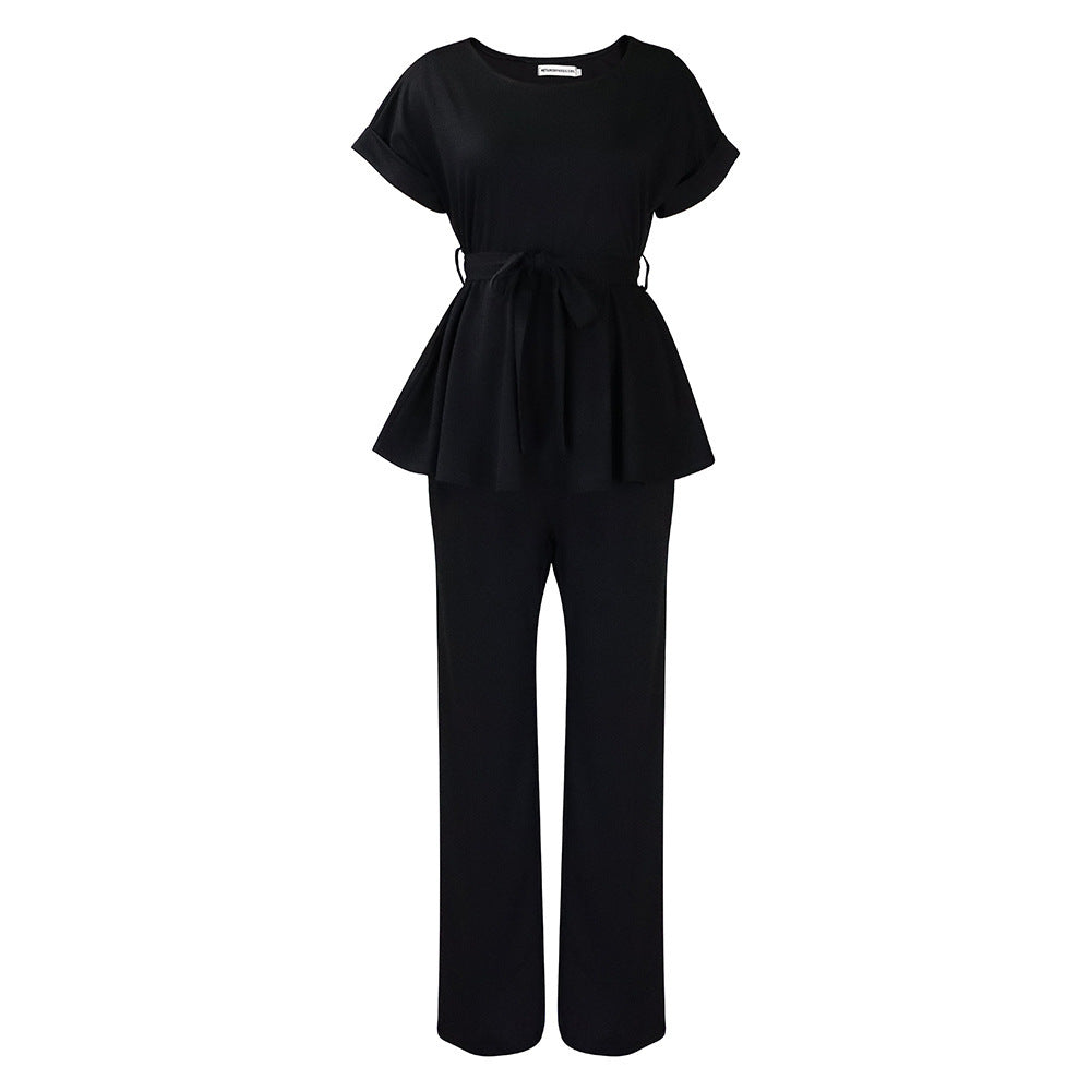 High Waist Wide Leg Pant Set
