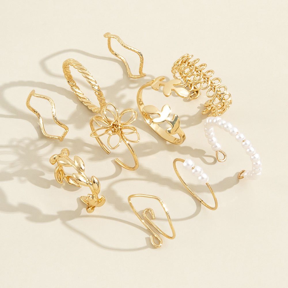 Bohemian Open Flower Ring Set